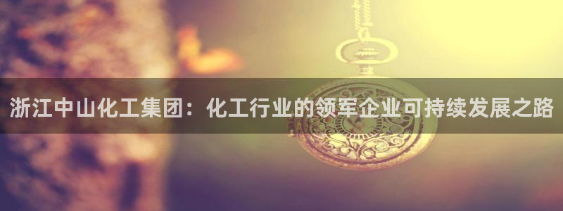 球盟会qm9：浙江中山化工集团：化工行业的领军企业可持续发展