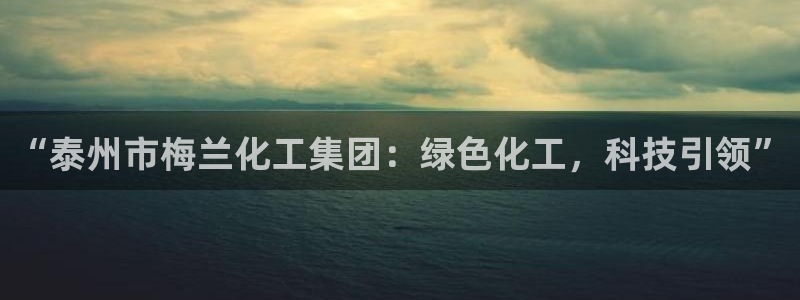 千亿球盟会：“泰州市梅兰化工集团：绿色化工，科技引领”